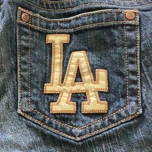 LA Dodgers woman’s wide leg jeans- touch by Alyssa Milano- size 26